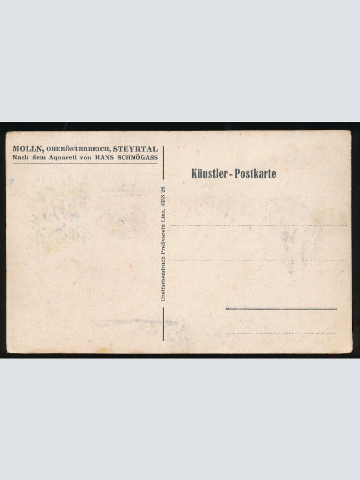 Künstler-Karte von Hans Schmögasse aus Molln Oberösterreich (2025)