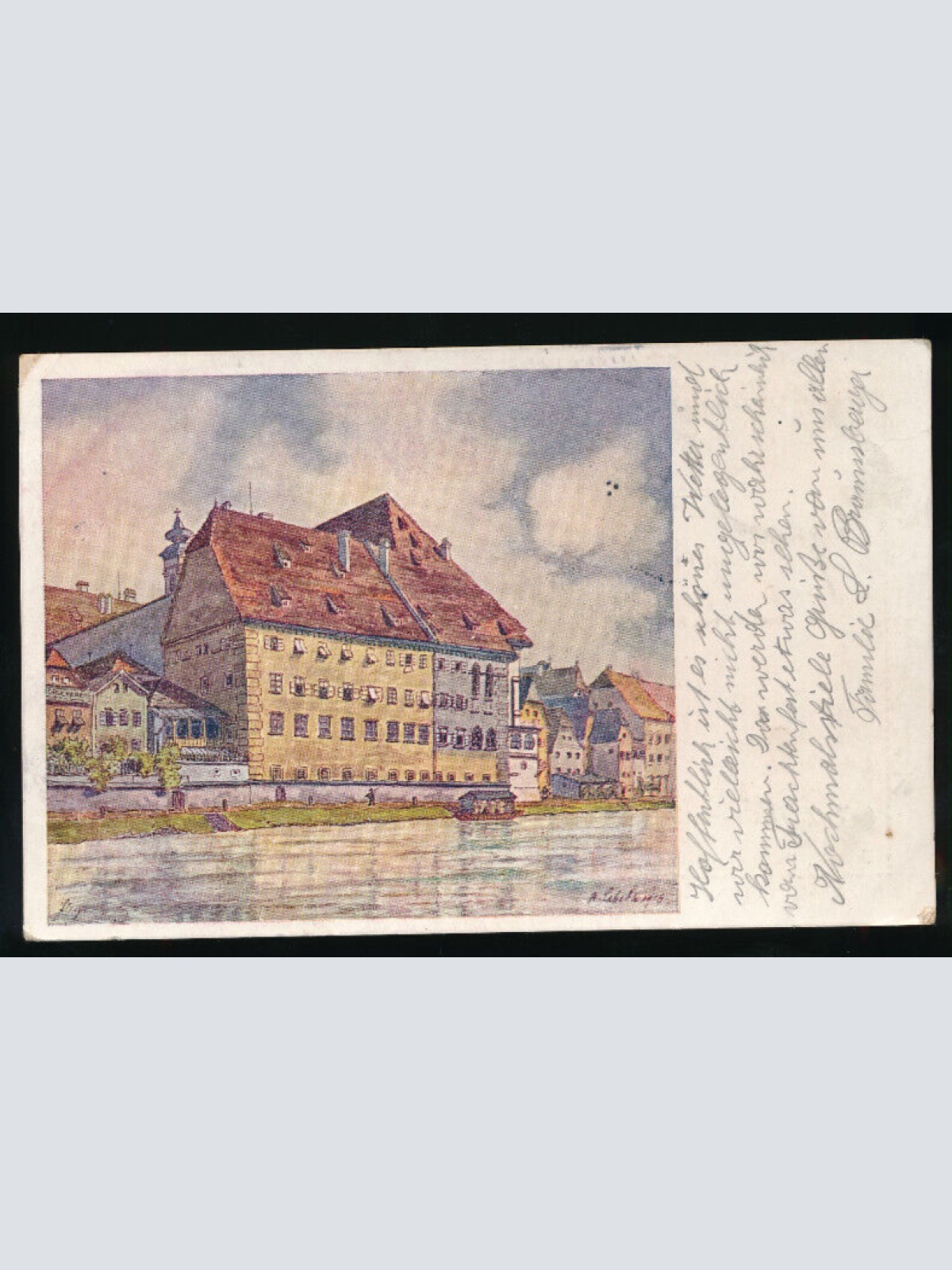 Künstler-Karte aus Steyr Alte Häusergruppe Oberösterreich (2021)