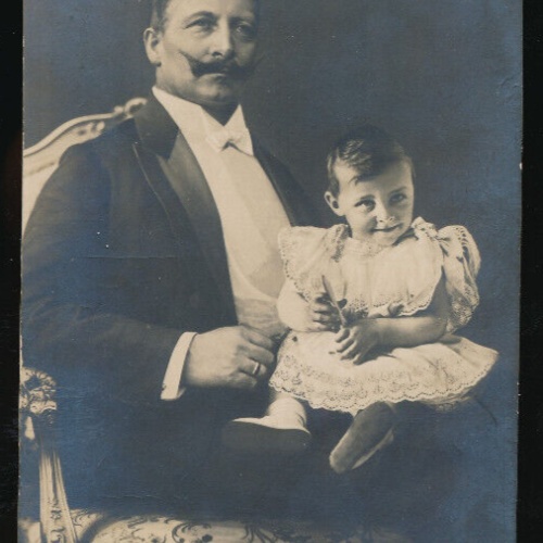 AK vom Kaiser Wilhelm mit Enkel Großväterchens Liebling (1878)