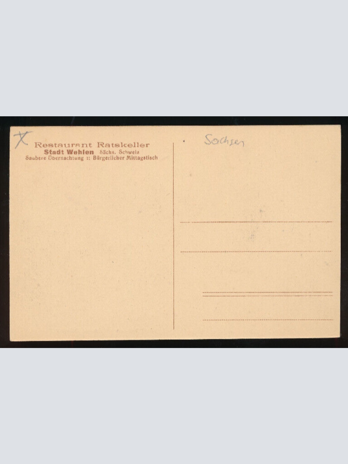 AK aus Wehlen mit Restaurant Ratskeller Sachsen (1869)