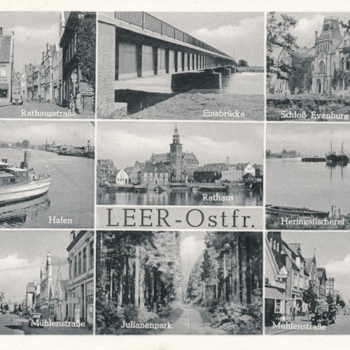 AK, Leer - Ostfriesland, Niedersachsen, Schloß Evenburg, Hafen (S84)