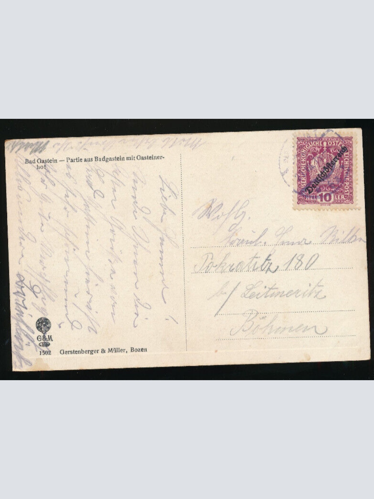 AK aus Bad Gastein mit Gasteiner Hof Salzburg (1802)