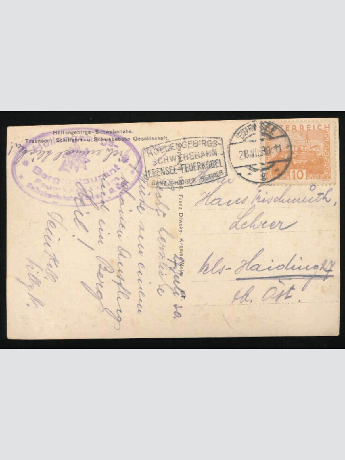 AK aus Ebensee Bergstation Oberösterreich (2516)