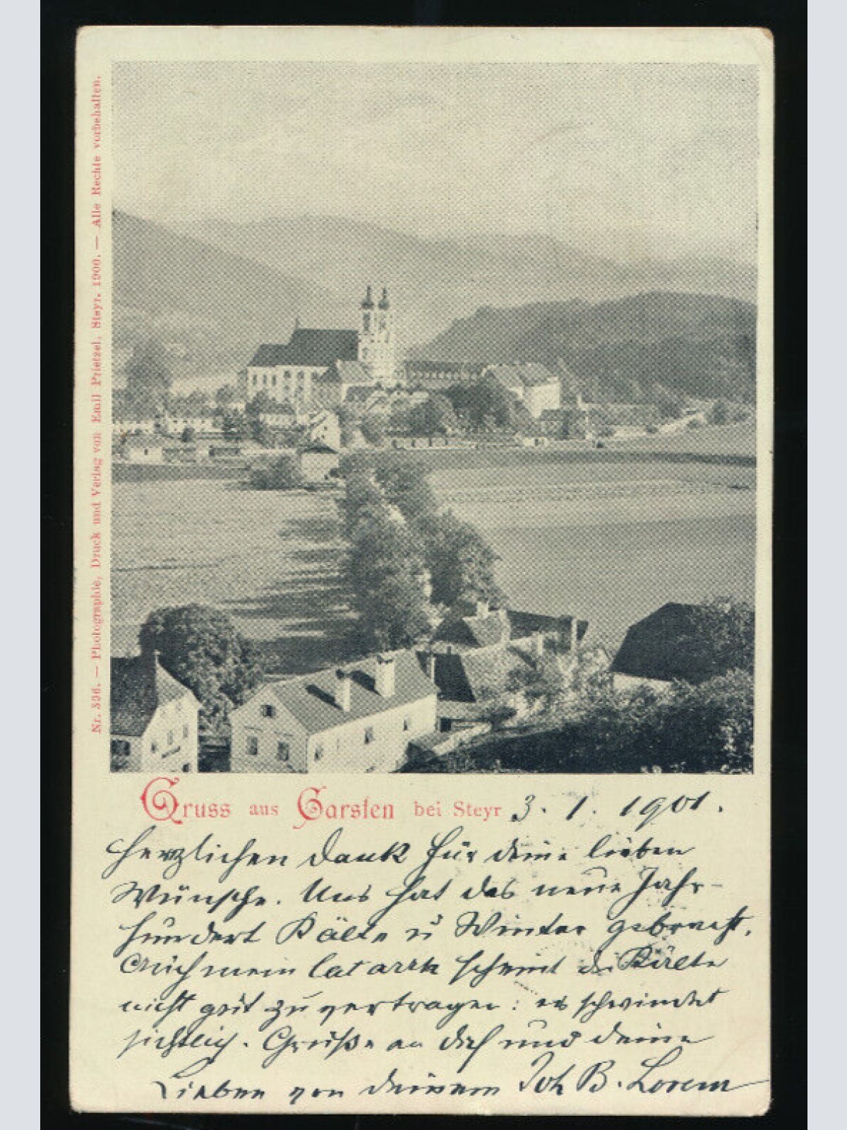 AK gruss aus Garsten bei Steyr Oberösterreich (2170)