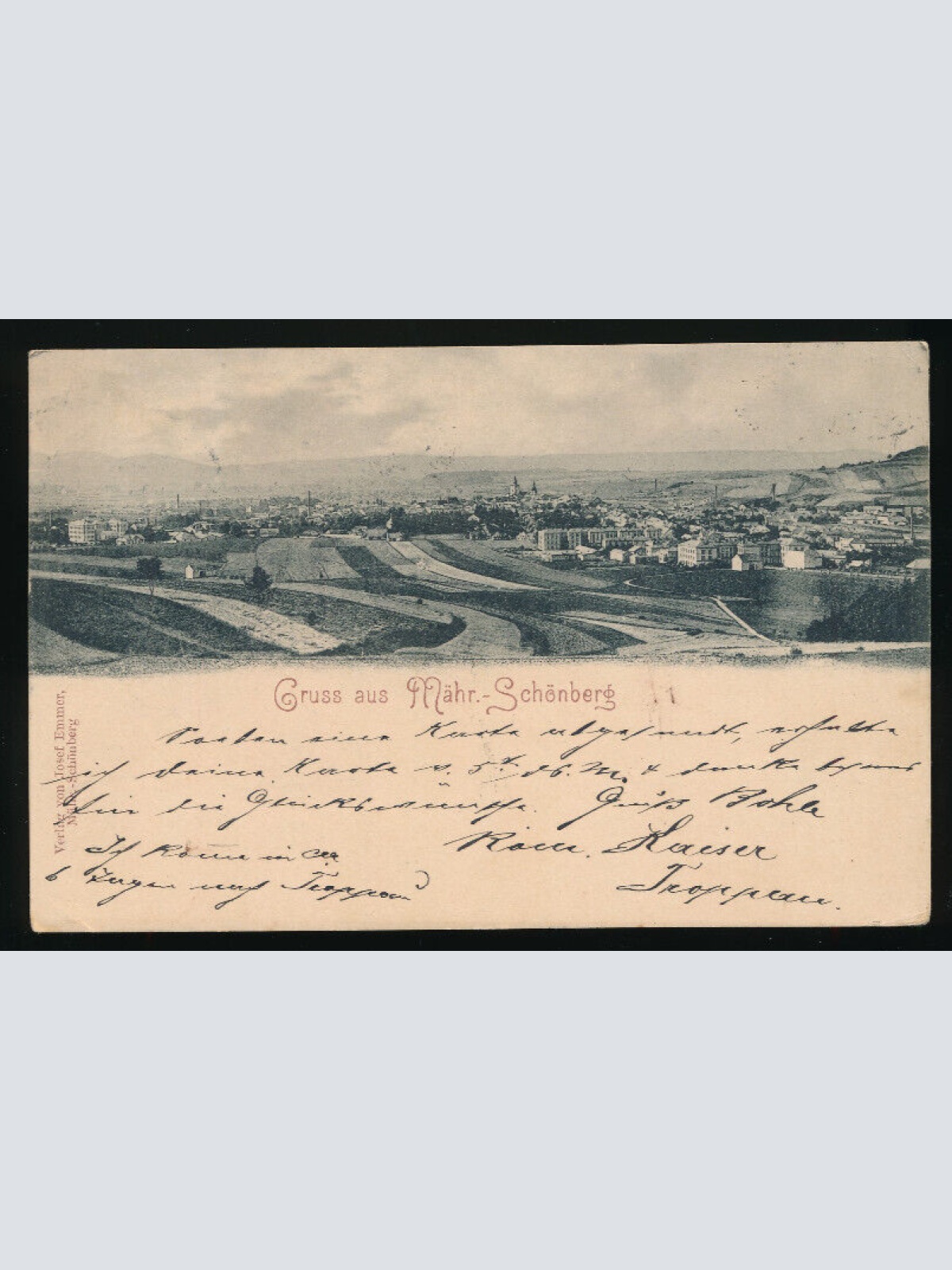 AK gruss aus Mähr - Schönberg Tschechoslowakei (2766)