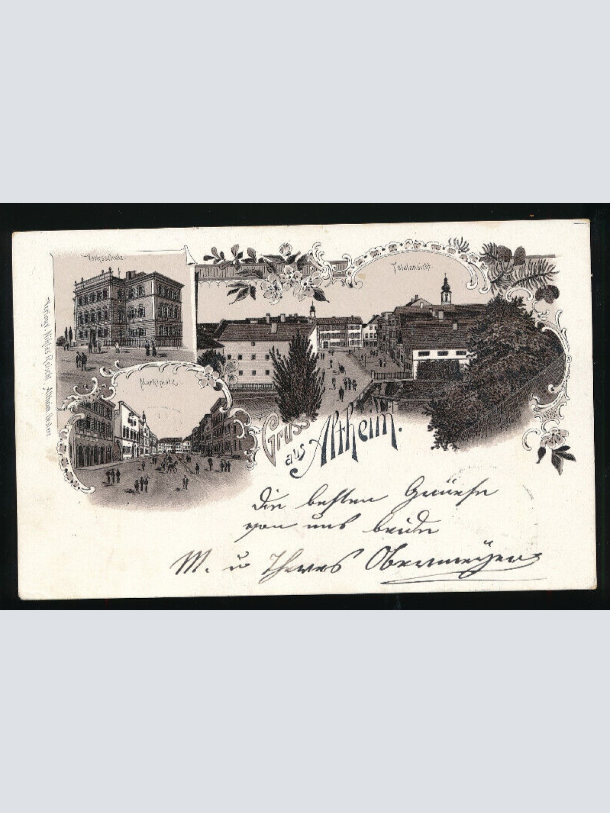Litho-Karte gruss aus Altheim Oberösterreich (2262)