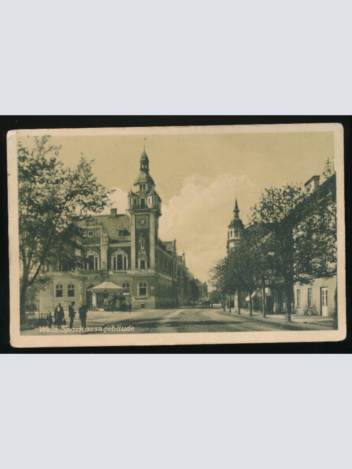 AK aus Wels Sparkassagebäude Oberösterreich (2238)