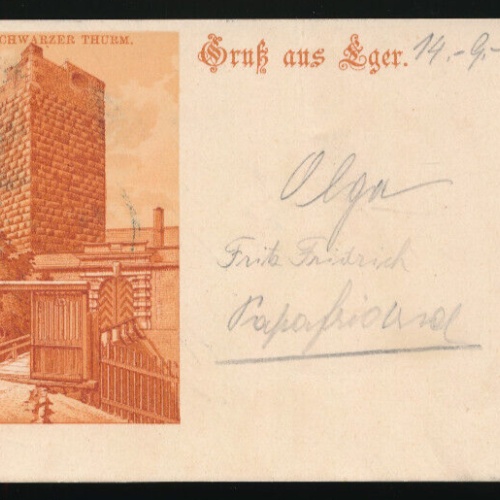 Litho - Karte gruss aus aus Eger Tschechoslowakei (2764)