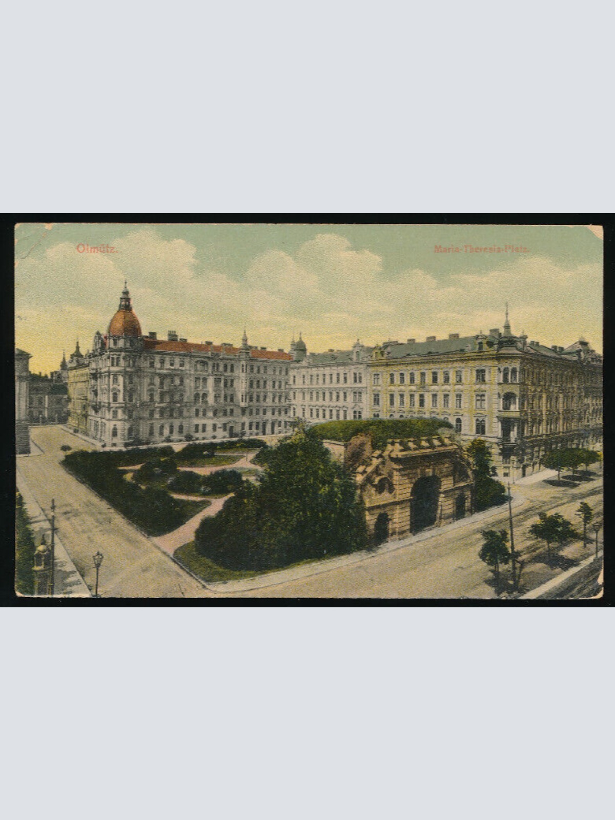 AK gruss aus Olmütz mit Maria Theresia Platz Tschechoslowakei (2767)