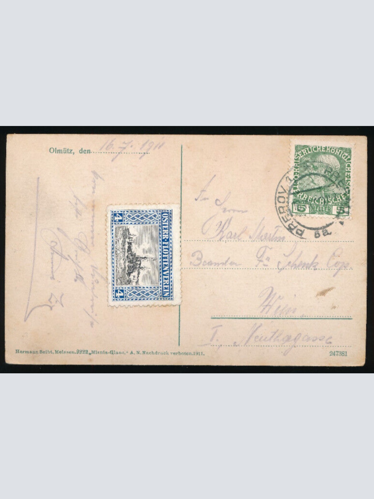 AK gruss aus Olmütz mit Maria Theresia Platz Tschechoslowakei (2767)