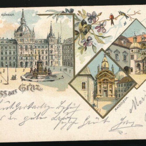 Litho - Karte gruss aus Graz Steiermark (2730)