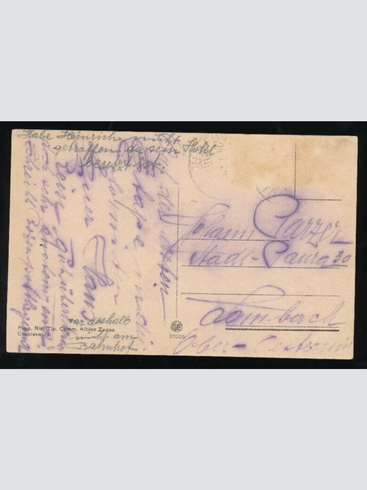 AK aus Cavalese mit Piazza Seopoli und Caffe Sani Italien (2153)