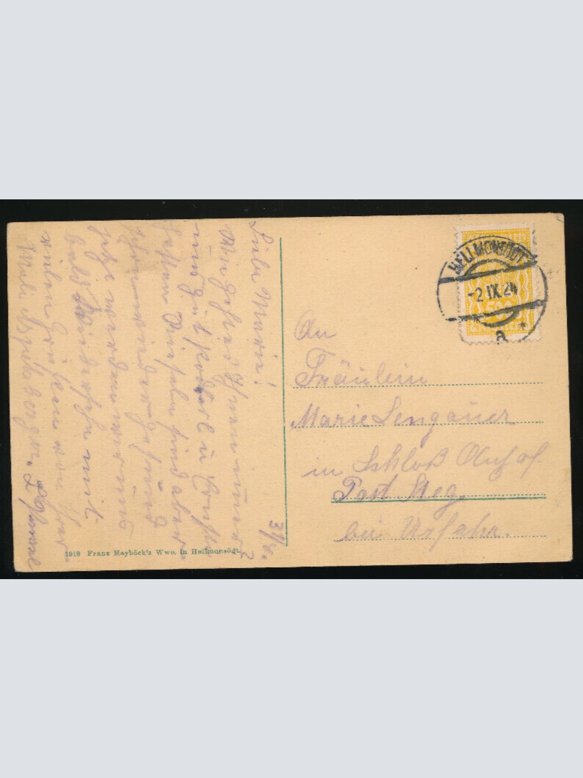 AK aus Hellmonsödt mit Jagthaus Hahnenhort Oberösterreich (2703)