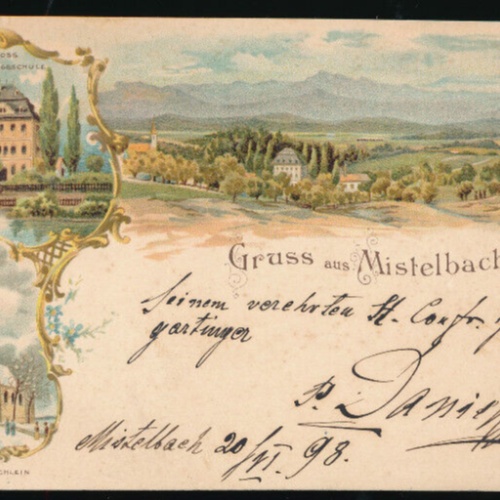 Litho - Karte gruss aus Mistelbach Oberösterreich (2691)