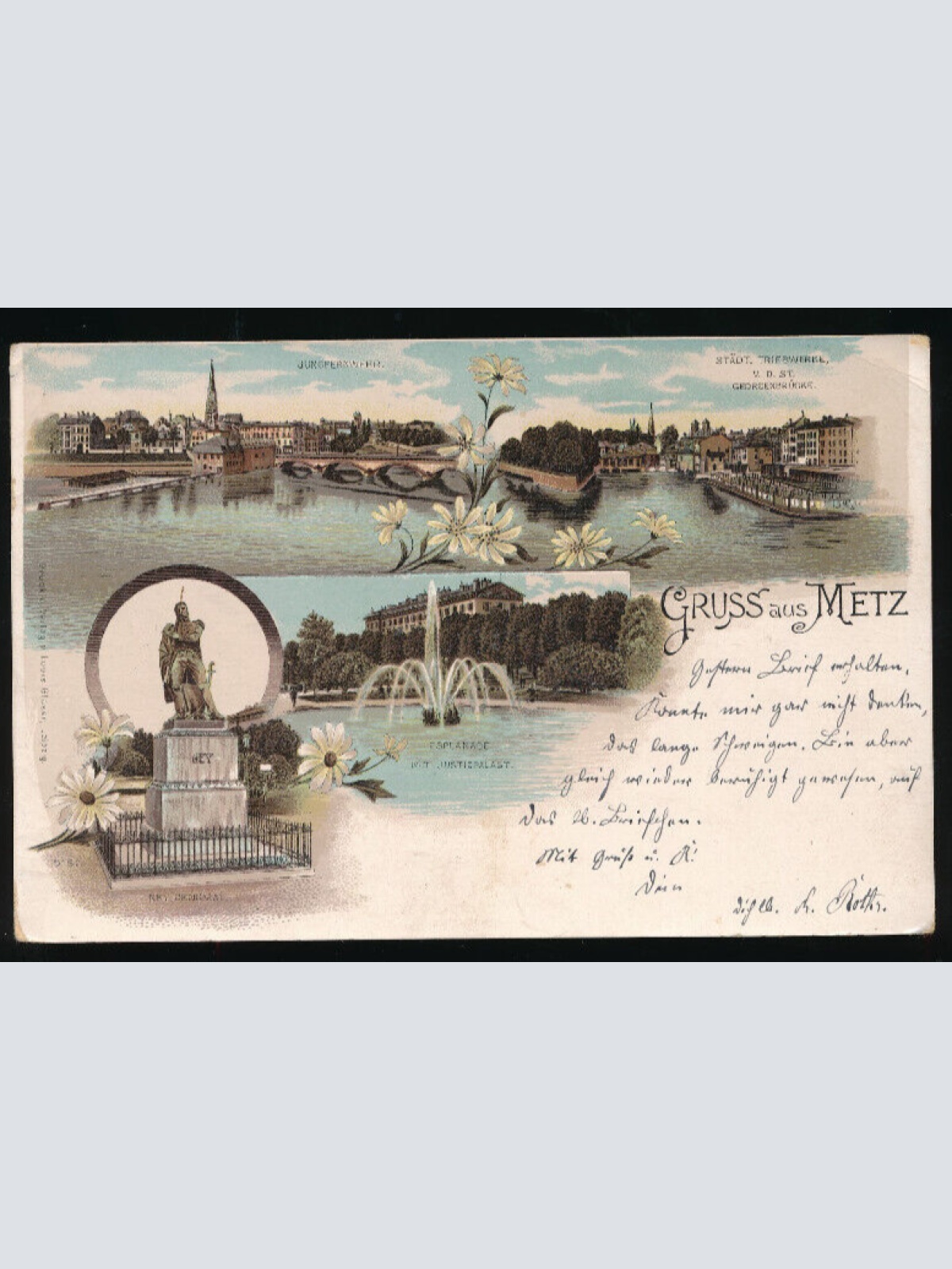 Litho-Karte gruss aus Metz Frankreich (2150)