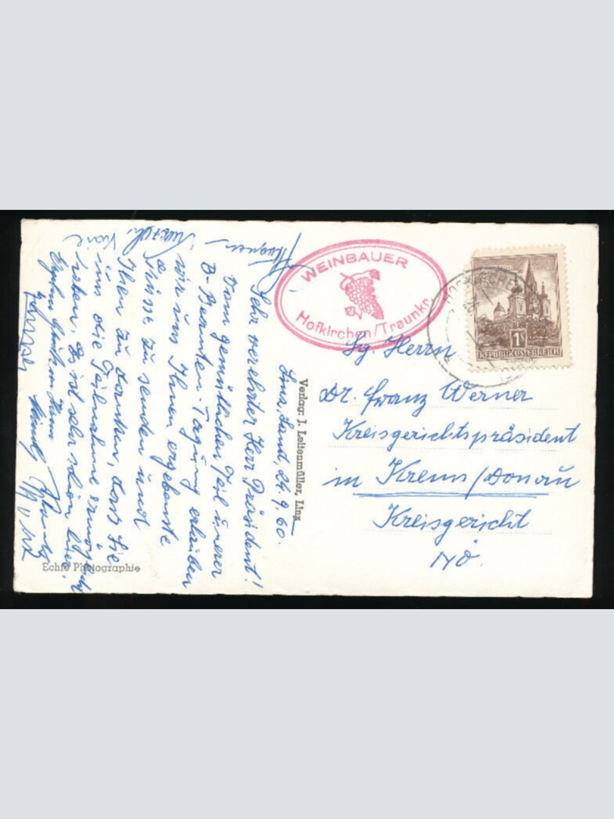 AK aus Hofkirchen bei Linz mit Gasthaus Weinbauer Oberösterreich (2715)