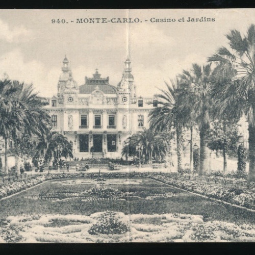 Doppel - Karte aus Monte Carlo mit Casino et Jardins Monaco (2734)