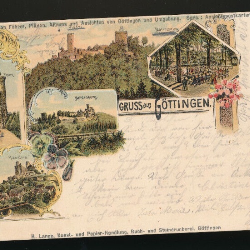 Litho-Karte gruss aus Göttingen Niedrsachsen (2967)