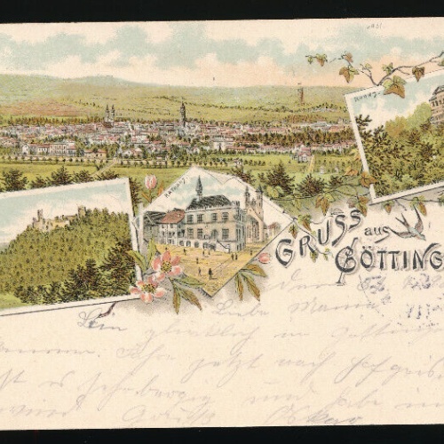 Litho-Karte gruss aus Göttingen Niedrsachsen (2968)