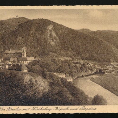 AK aus Wartha mit Warthaberg Kapelle und Bergsturtz Polen (2911)