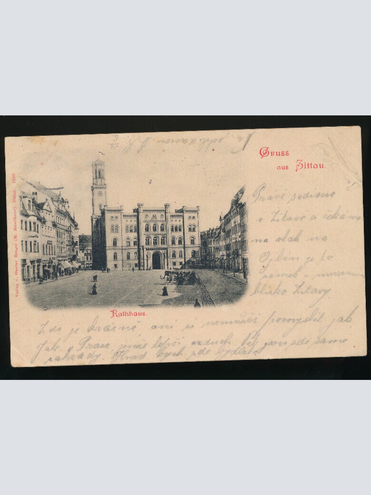 AK gruss aus Zittau Rathaus Sachsen (3018)