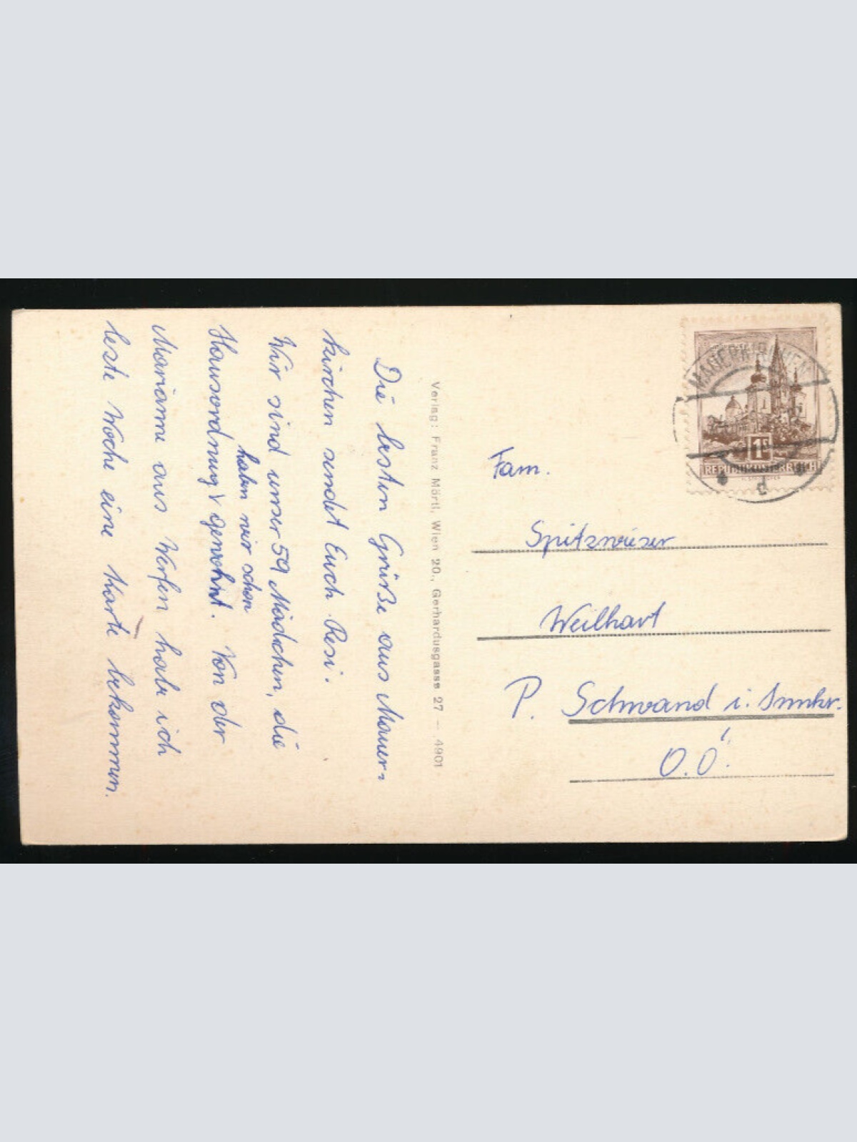 AK aus Mauerkirchen Volks und Hauptschule Oberösterreich (2802)