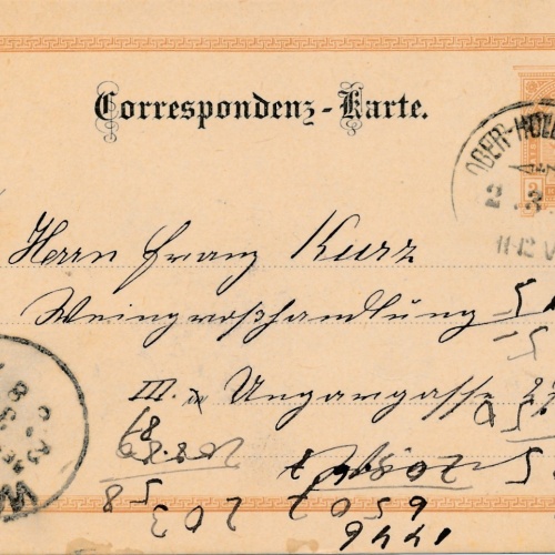 2 Kreuzer Ganzsachen - Karte aus Ober Hollabrunn (16359)