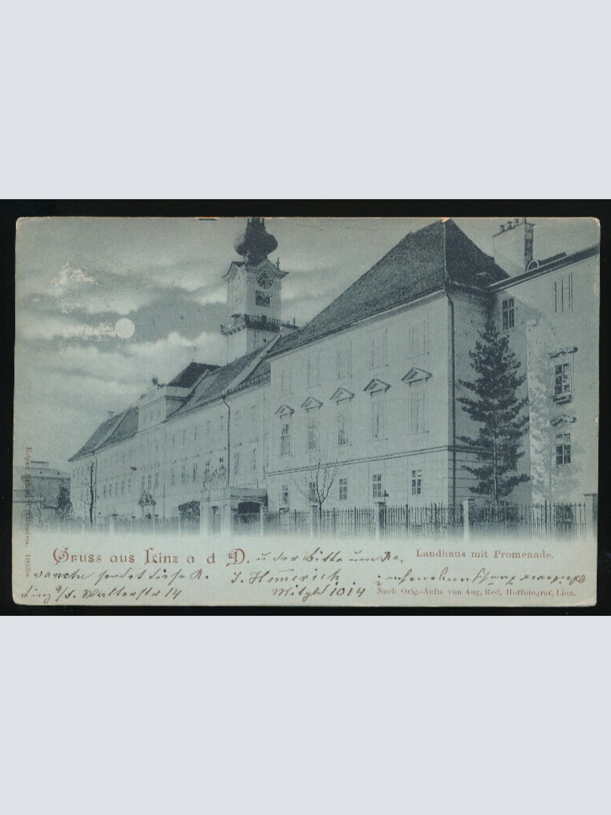 Mondschein - Karte gruss aus Linz an der Donau Oberösterreich (2669)