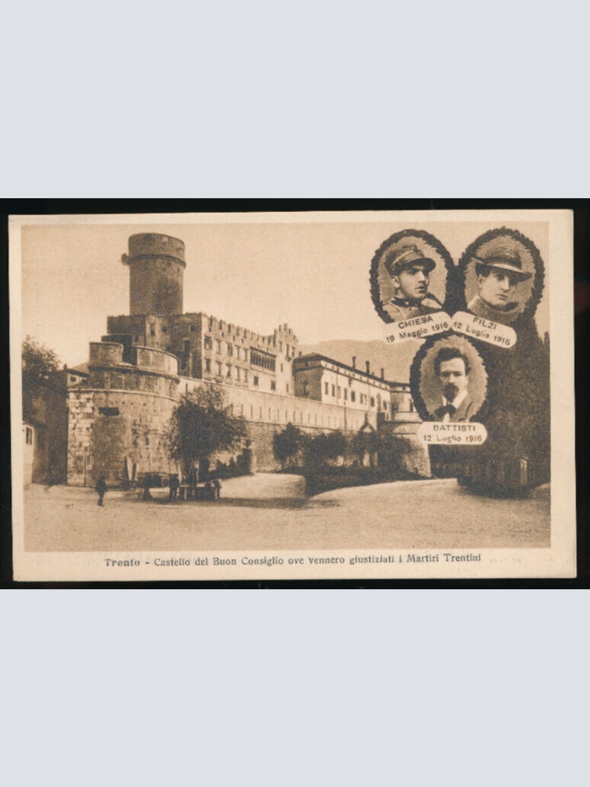 AK aus Trento Castello del Buon mit Chiesa, Filzi und Battisti Italien (3051)