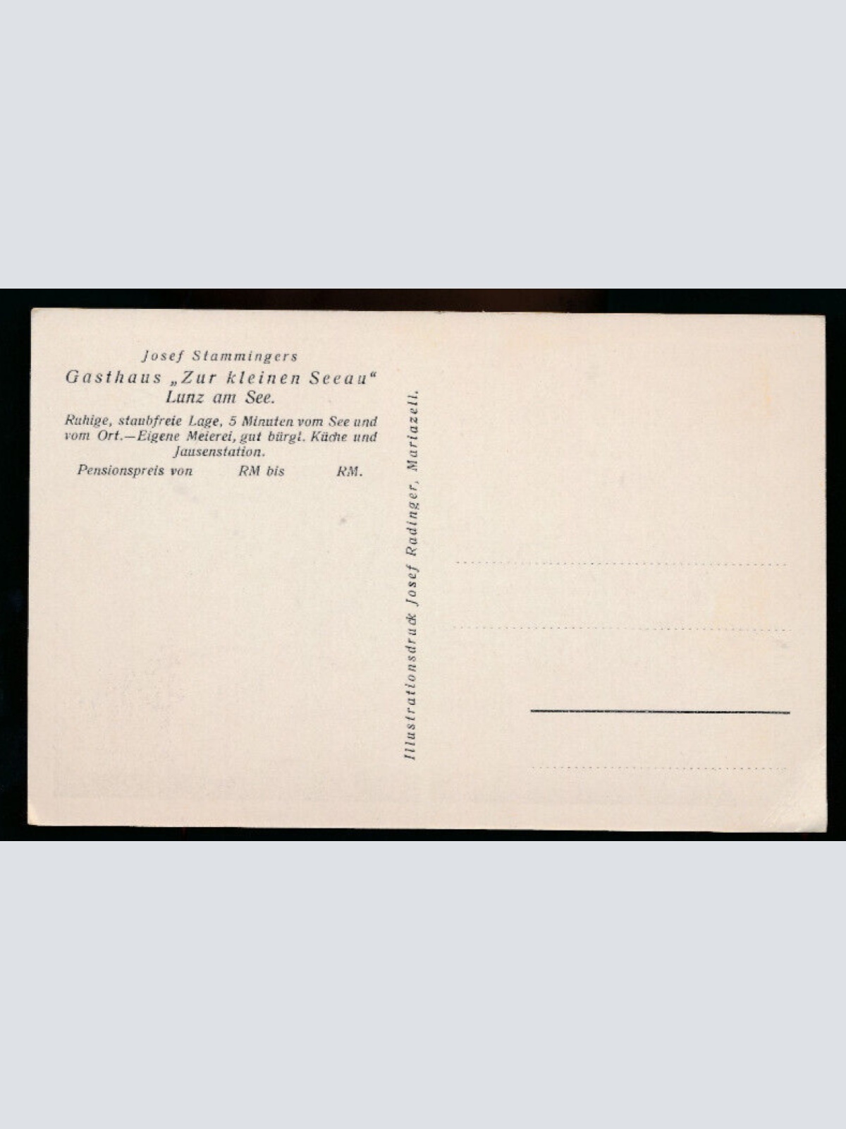 AK aus Lunz am See Gasthaus zur kleinen Seeau Niederösterreich (2610)