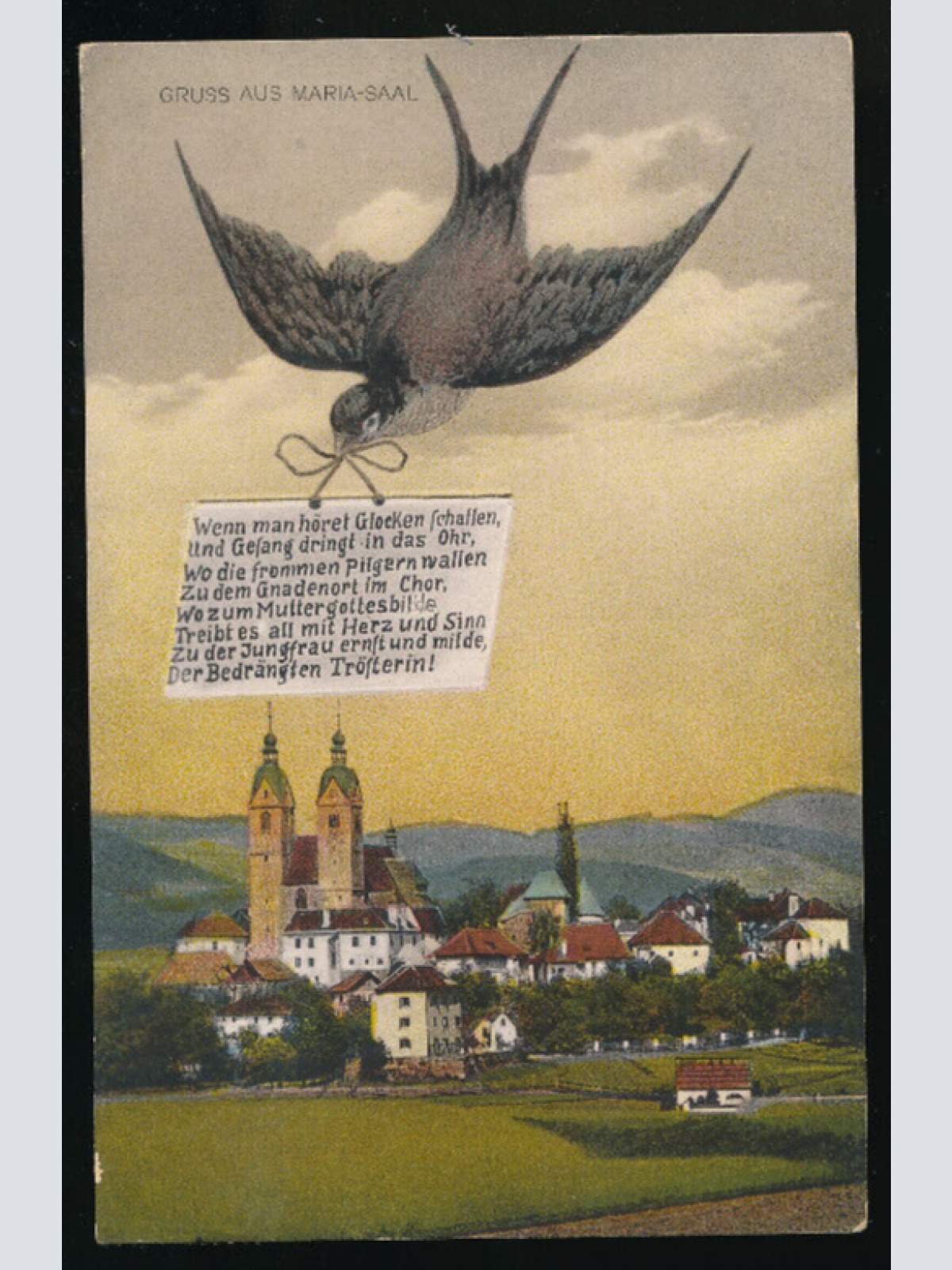 AK gruss aus Maria-Saal mit Schwalbe Kärnten (2603)