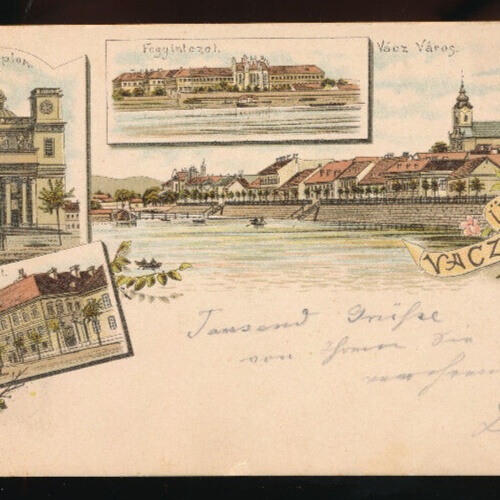 Litho - Karte gruss aus  Vaczrol Ungarn (2987)