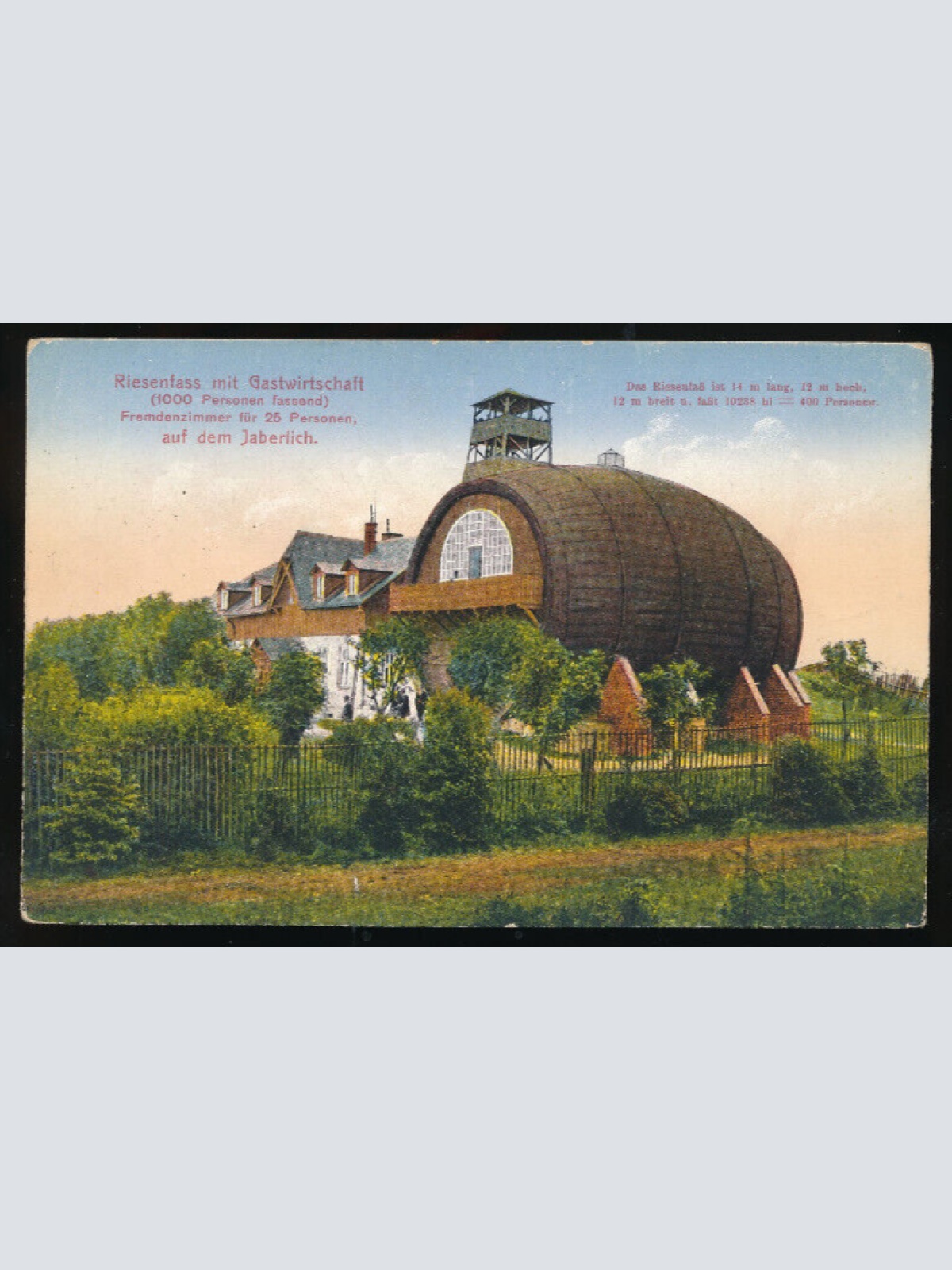 AK aus Jaberlich - Javornik Riesenfass mit Gastwirtschaft Tschechien (2976)