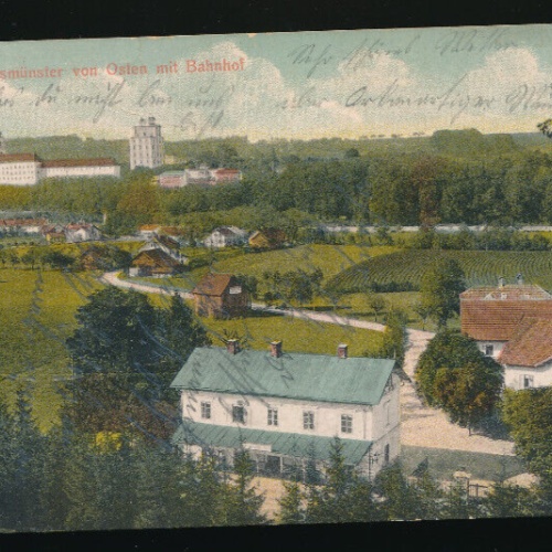 AK aus Kremsmünster von Osten mit Bahnhof Oberösterreich (2627)