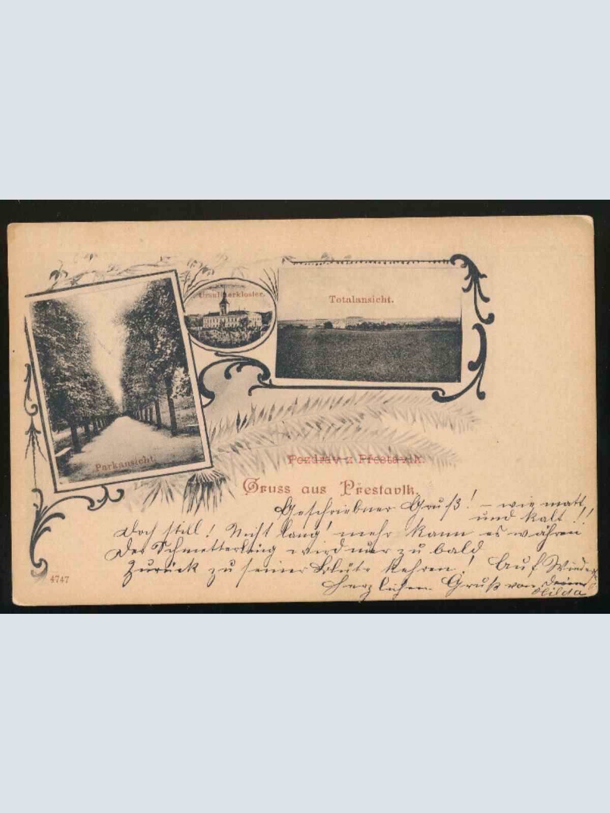 AK gruss aus  Prestavlky Tschechien (2990)