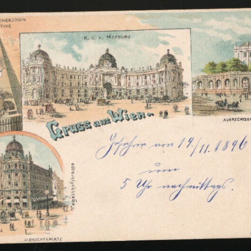 Litho - Karte gruss aus Wien K.K Hofburg (3482)