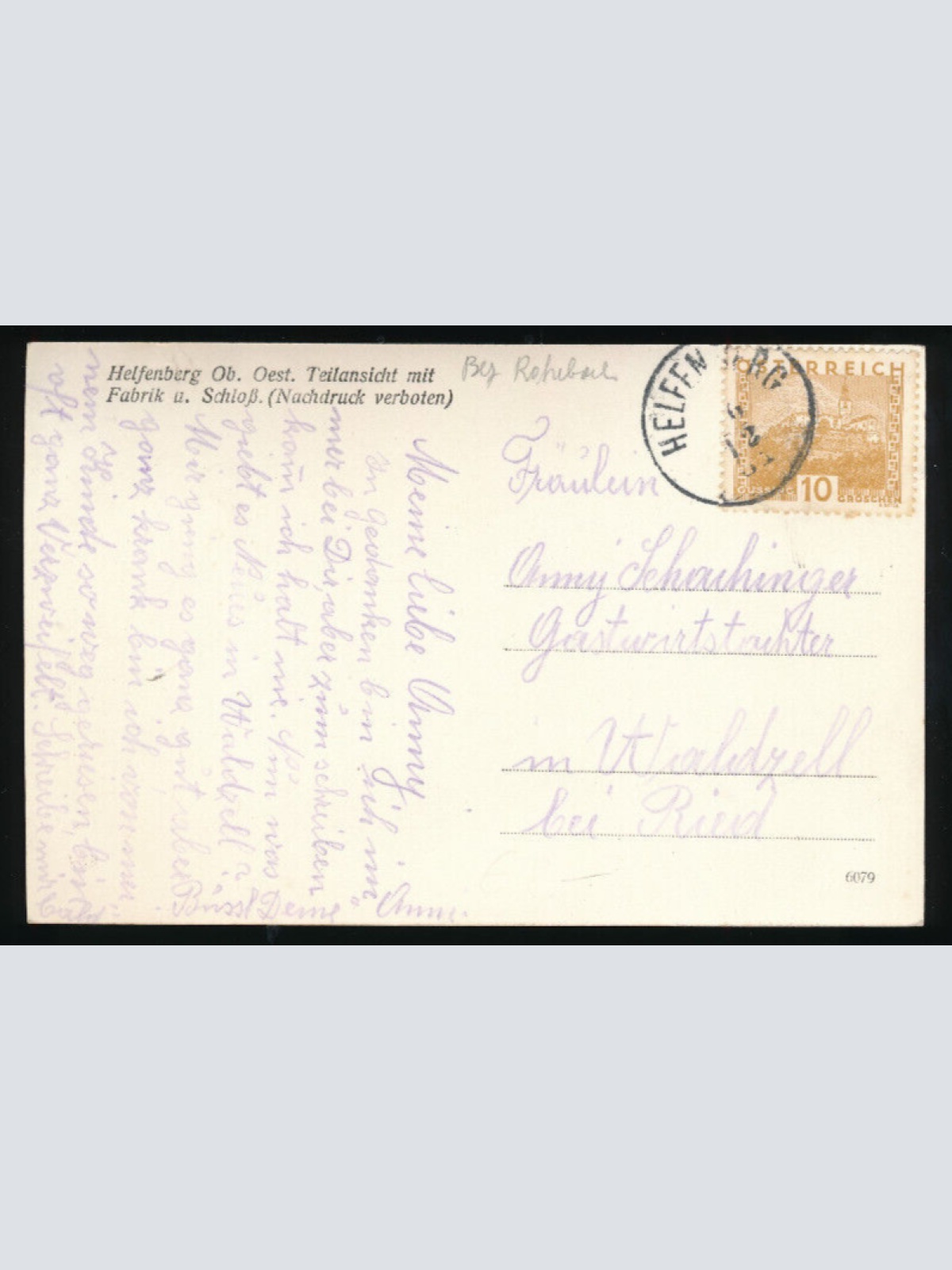AK aus Helfenberg mit Fabrik und Schloss Oberösterreich (3416)