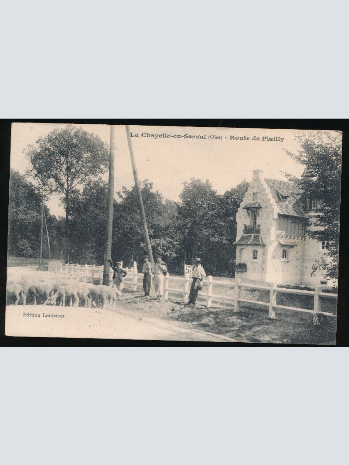 AK aus La Chapelle en Serval Bauern mit Schafen Bauernleben (3439)