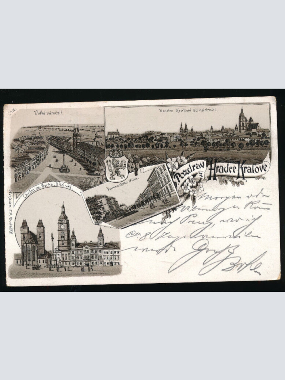 Litho - Karte aus Budweis Tschechoslowakei (3149)