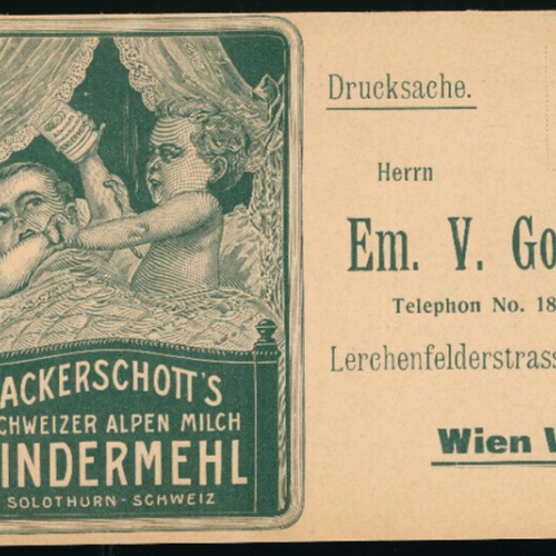 Alte Reklamekarte Ackerschotts Kindermehl Solothurn Schweiz (3636)