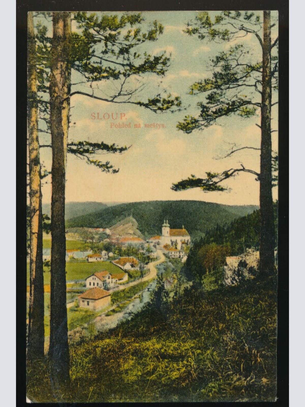 AK aus Sloup Pohled na mestys Tschechoslowakei (3126)