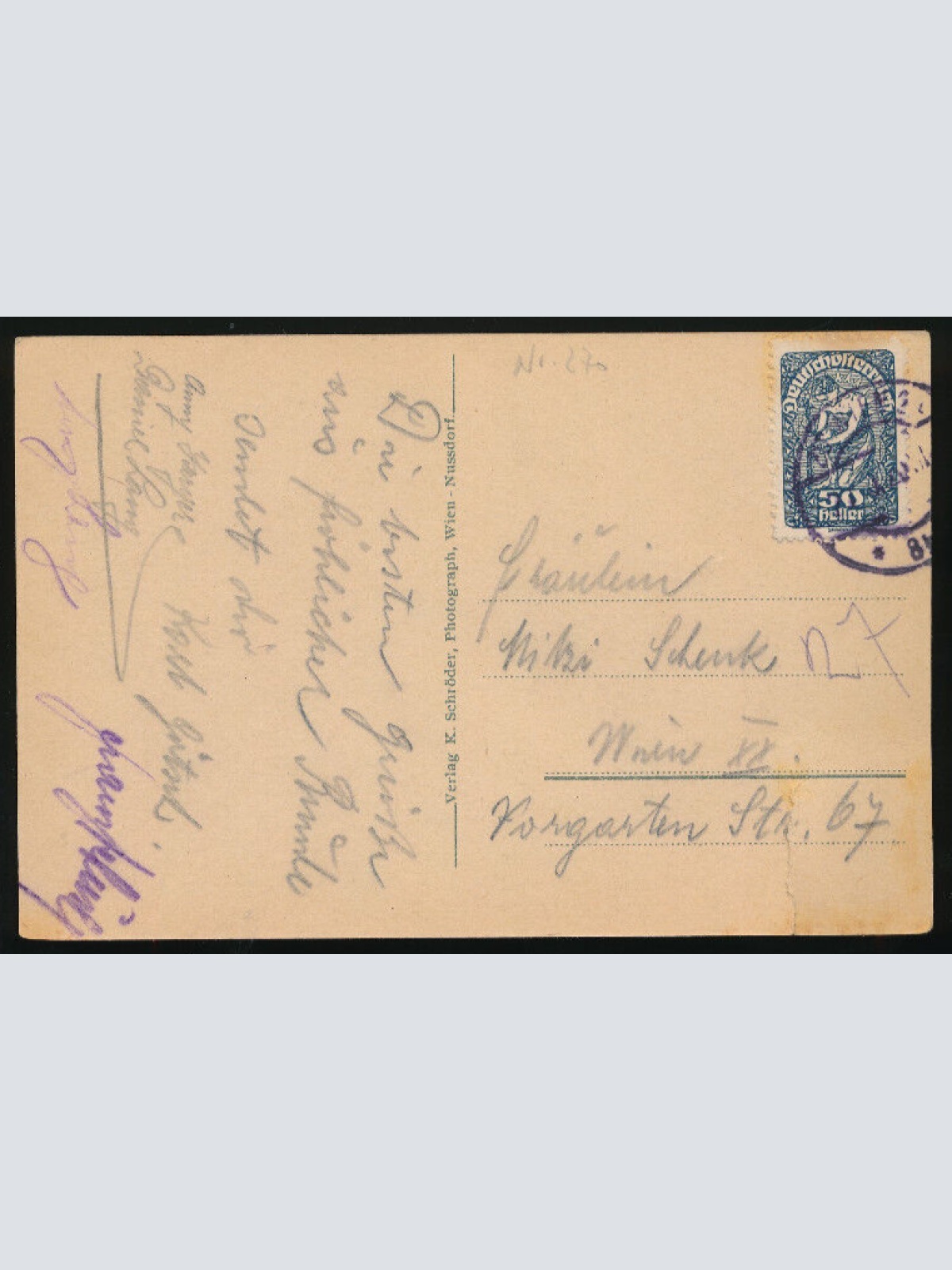 AK aus Wien aussicht von der Restauration Eichelhof - Nussdorf (3640)