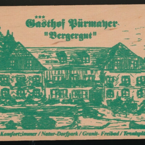 Holzkarte aus Haslach vom Gasthof Pürmayer Bergergut Oberösterreich (3572)