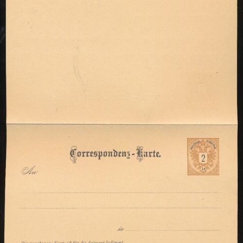 2 Kreuzer Ganzsachen - Karte + Antwortkarte ungebraucht (3532)