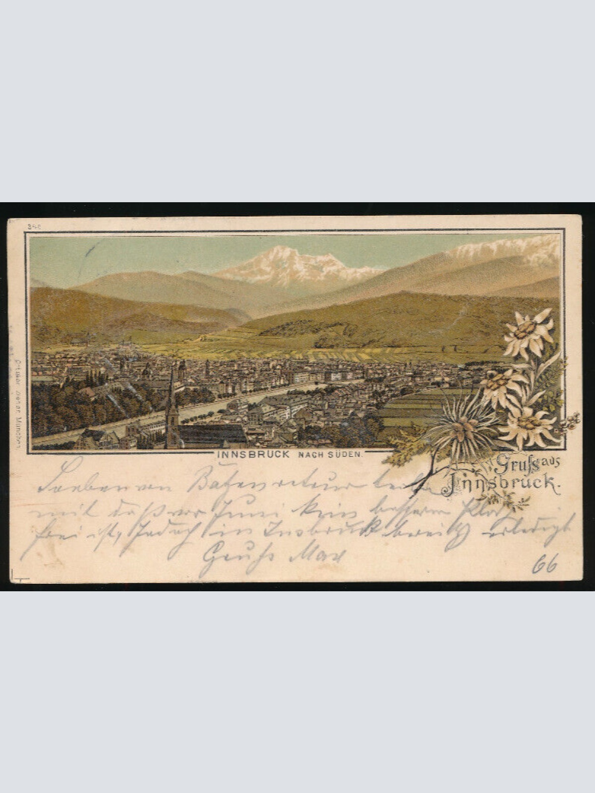 Litho - Karte gruss aus Innsbruck Tirol (3670)