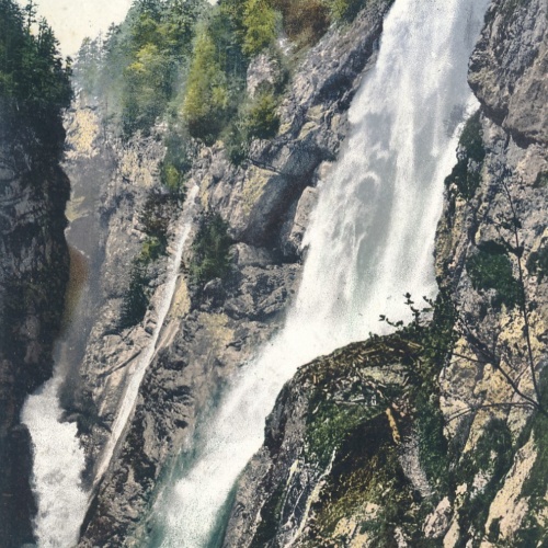 AK, Schleierfall, Waldbachstrub bei Hallstatt, Oberösterreich, Österreich (S252)