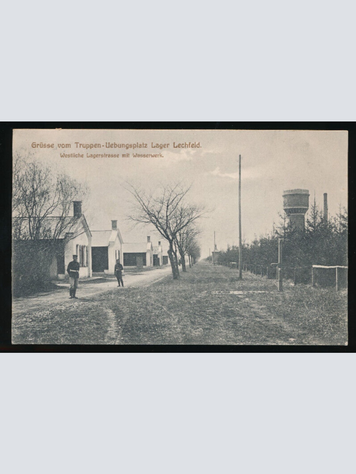 AK gruß vom Truppenübungsplatz Lager Lechfeld mit Wasserwerk Bayern (3867)