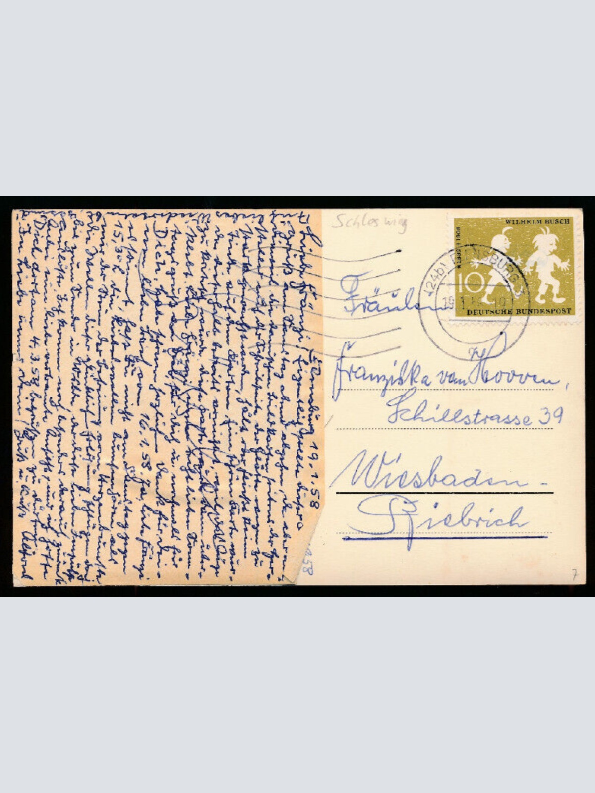 AK aus Flensburg mit Bundesbahnhof Schleswig - Holstein (3860)