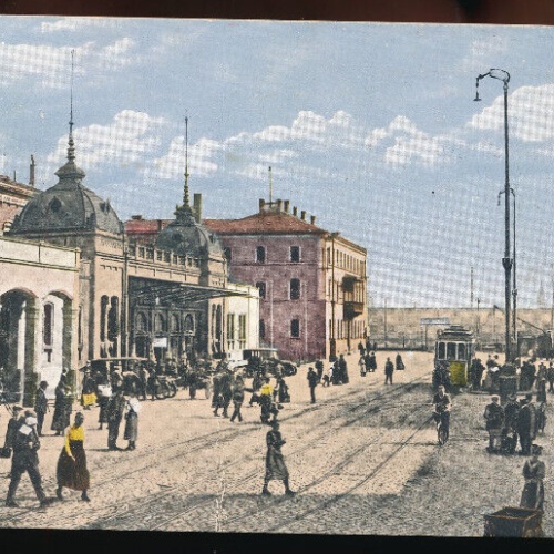 AK aus Ludwigshafen am Rhein mit Hauptbahnhof Rheinland - Pfalz (3859)