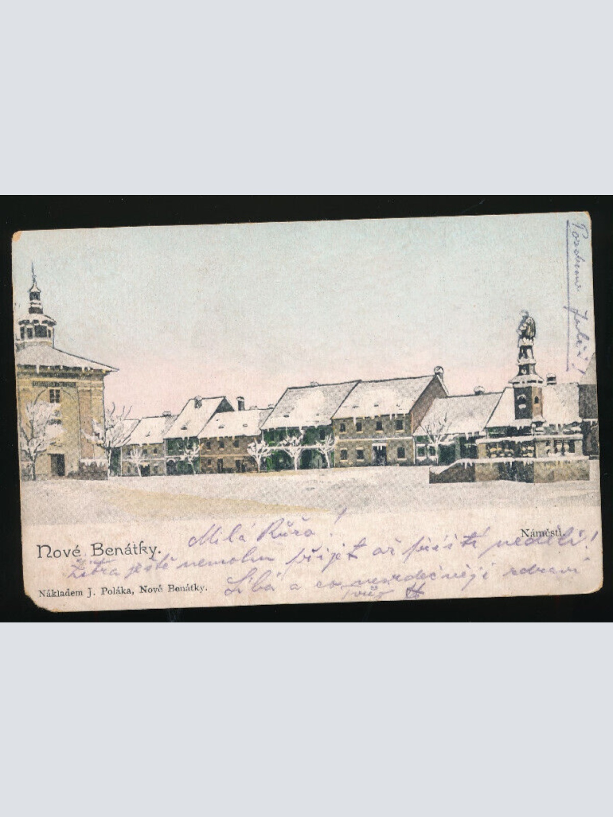 AK aus Nove Benatky im Winter Tschechoslowakei (3556)